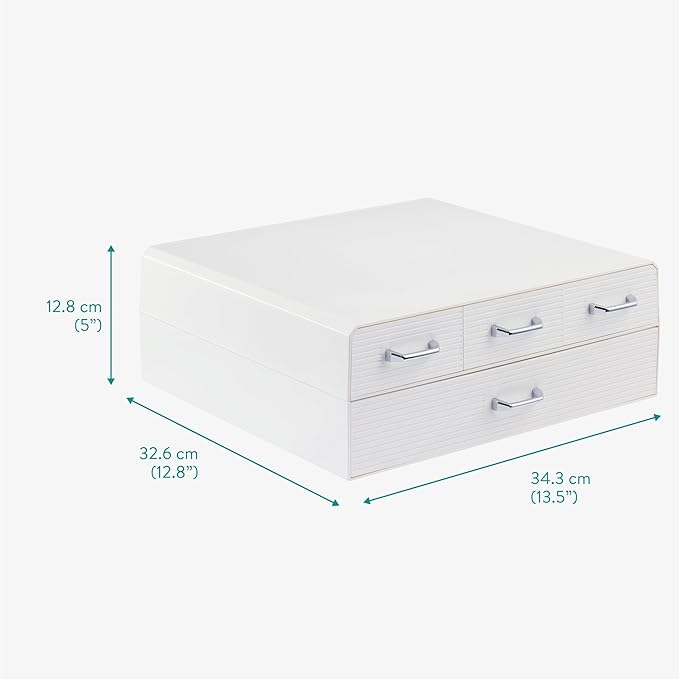 Navaris Coffee Pods Holder in Cream - Coffee Machine Stand and Pod Capsule Storage Drawer - Capsule Holders with 4 Drawers for Maximum Organisation - Easy to Clean - Modern Design