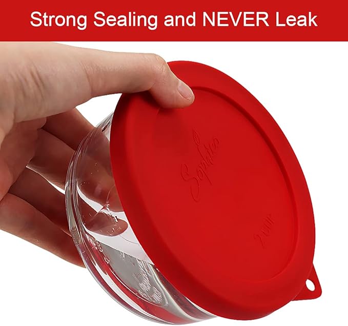 Sophico Round Silicone Storage Cover Lids Replacement for Anchor Hocking and Pyrex Glass Bowls (Container not Included) (4 Size, 8 Pack)