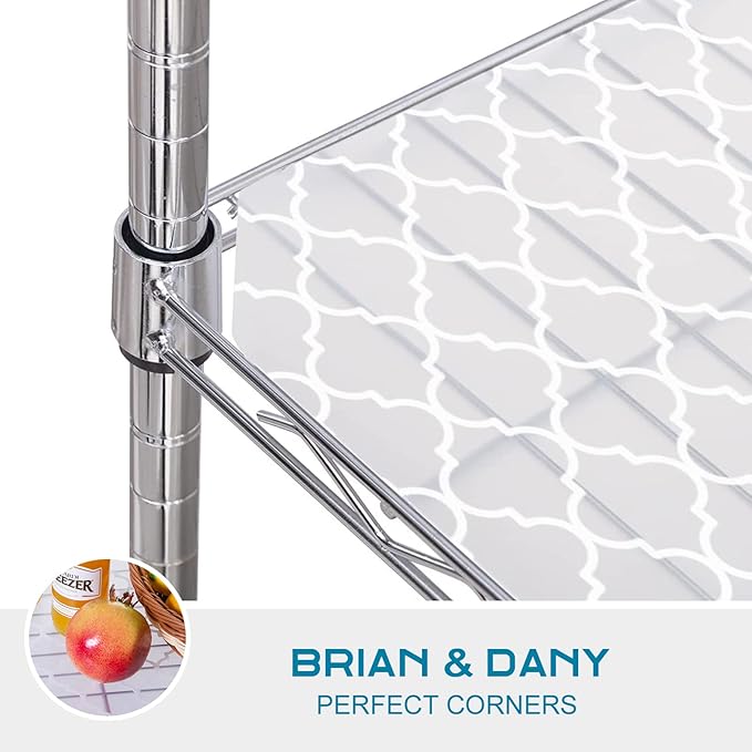 BRIAN & DANY Wire Shelf Liner 14" X 24", Heavy Duty Shelf Liners for Wire Shelving, Waterproof Protector Mats, Set of 3, Quatrefoil Grey