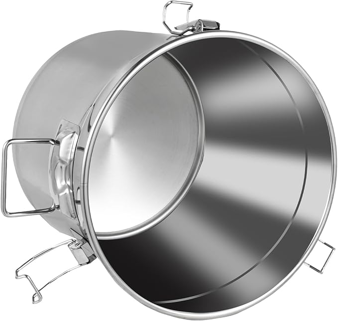 304 Stainless Steel Storage Containers with Lid, 21L/5.55gal Airtight Canister with Locking Clamps Multi-Purpose Kitchen Storager Bucket Food Jar, for Rice Cereal Flour Coffee Beans Milk (21L)