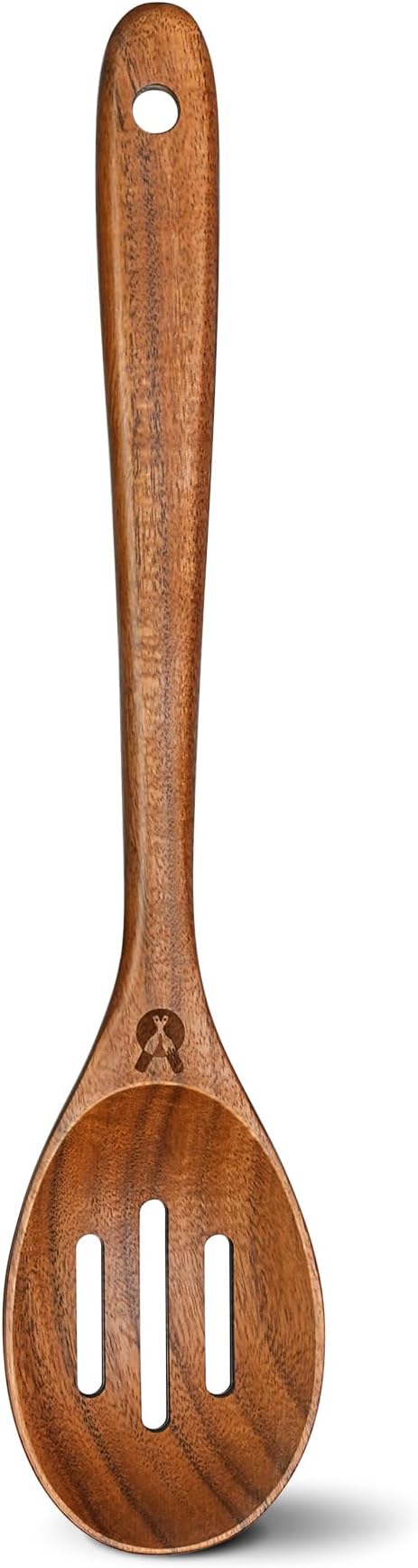 Wooden Slotted Spoons for Cooking, Good Grips Large Wooden Slotted Spoon, Natural Premium Teak Spoons Spatula, Heat Resistant Cooking Utensils for Nonstick Cookware, Serving and Mixing