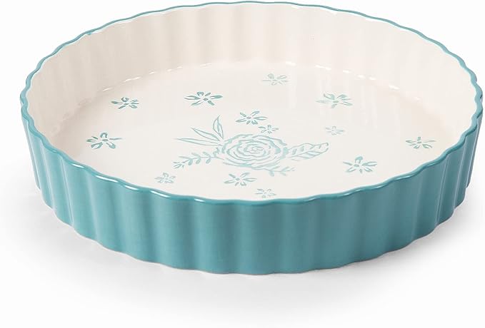 Wisenvoy Pie Pan Tart Pan Quiche Ceramic Pie Dish Pie Plate Tart Pans 9 inch Deep Dish Pie Pan Quiche Pan