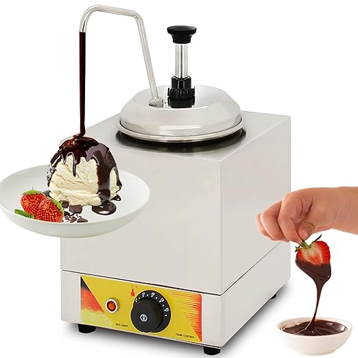 Cheese Dispenser with Pump Electric Hot Fudge Warmer 2.7 Quart Sauce Condiment Pump Station for Nacho Cheese Ketchup Syrup Butter Caramel,86-176℉,110V