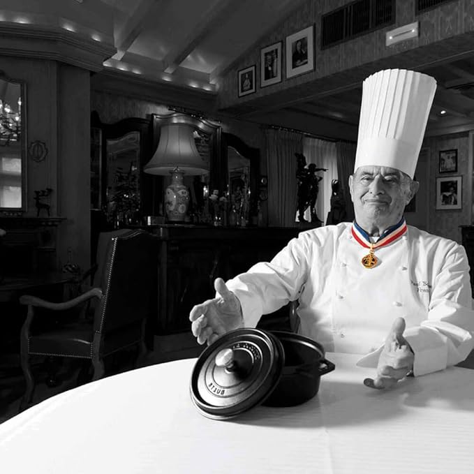 STAUB Cast Iron Roaster/Cocotte, Round, 26 cm, 5 L, Grenadine