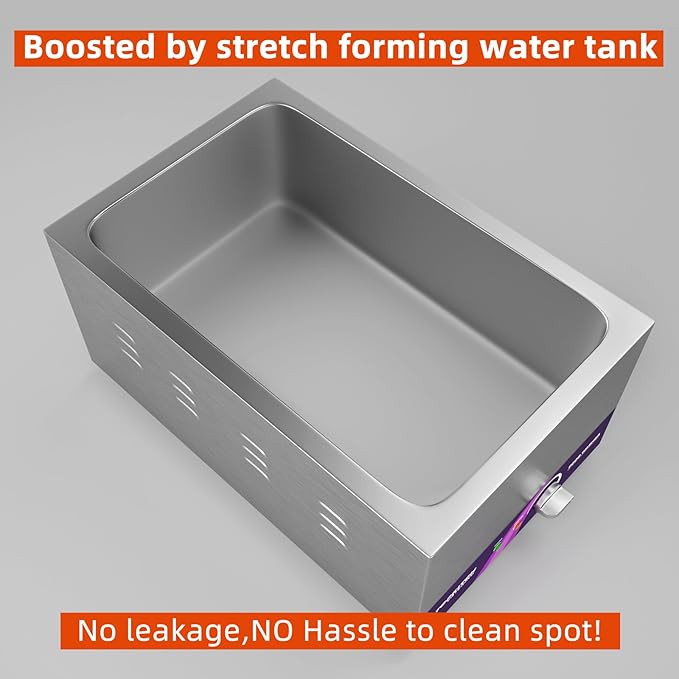 3-Pan 18L Commercial Food Warmer with Non-Leakage Stretch-Forming Water Tank &3 of 1/3 Size GN Pan,Countertop Soup Station Bain Marie Steam Table for Buffet,Catering,Parties and Restaurants