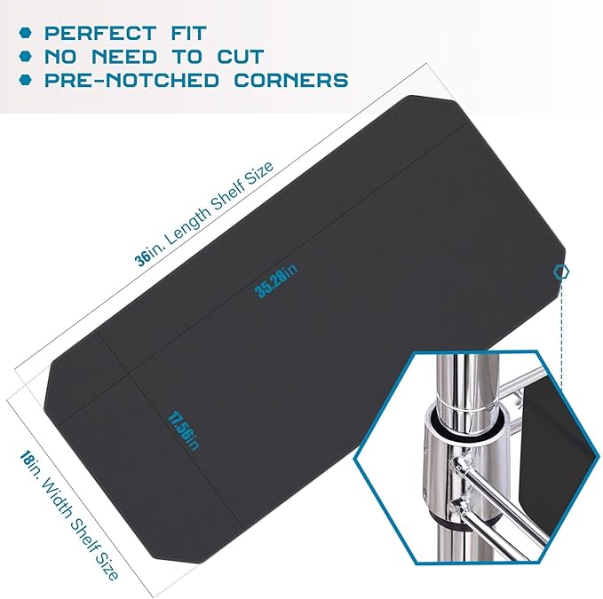 BRIAN & DANY Wire Shelf Liner 18" X 36", Heavy Duty Shelf Liners for Wire Shelving, Waterproof Protector Mats, Set of 4, Black