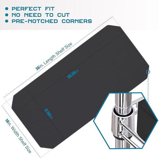 BRIAN & DANY Wire Shelf Liner 18" X 36", Heavy Duty Shelf Liners for Wire Shelving, Waterproof Protector Mats, Set of 4, Black