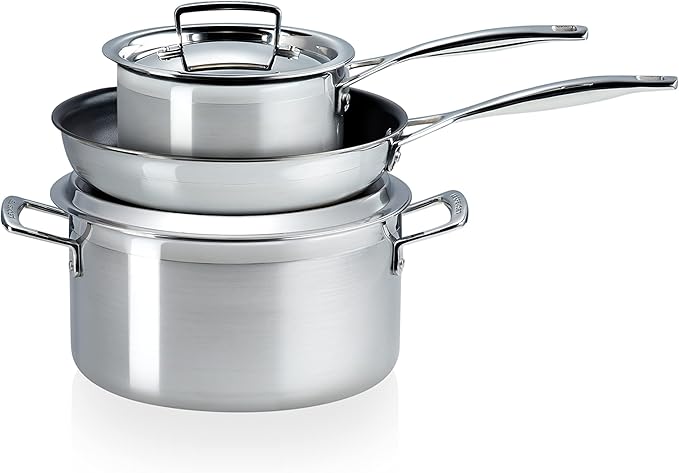 Le Creuset 3-Piece cookware Set Made of 3-ply Stainless Steel, 5381000010001