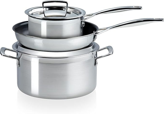 Le Creuset 3-Piece cookware Set Made of 3-ply Stainless Steel, 5381000010001