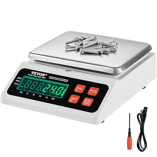 VEVOR Industrial Counting Scale, 10 kg x 0.1 g, Digital Scale for Parts and Coins, g/kg/lb/oz/ct Units, Electronic Gram Scale Inventory Counting Scale Kitchen Jewelry Counting Scale with LED Screen
