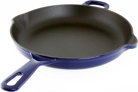 Chantal Enameled Cast Iron Cookware, 10 inch Skillet, Cobalt Blue
