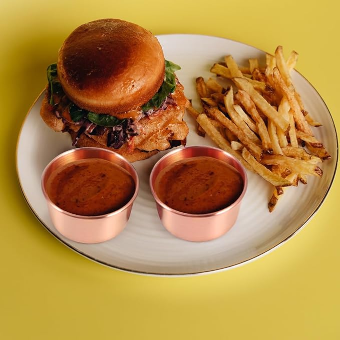 Ramekin Sauce Dipping Bowl Mini Sauce Cups Pudding Condiment Cups for Home Party Restaurant (Rose Gold 12PCS 60ml)