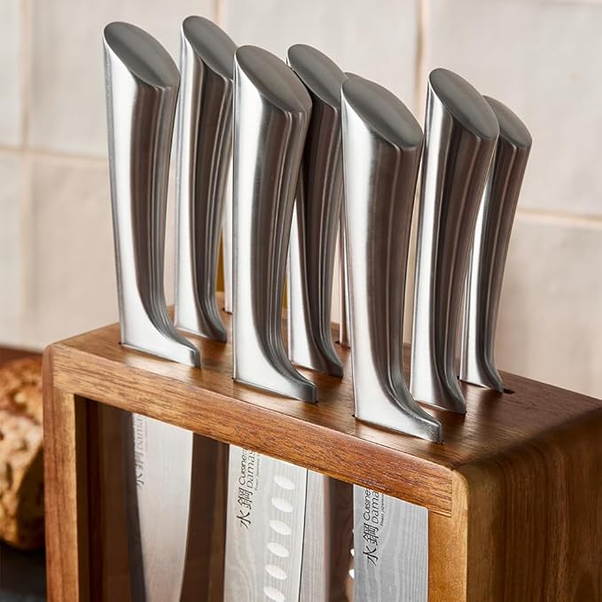Cuisine::pro Damashiro Knife Block (Hiryu, 10-Piece Set) - Premium Japanese Steel Knife Set