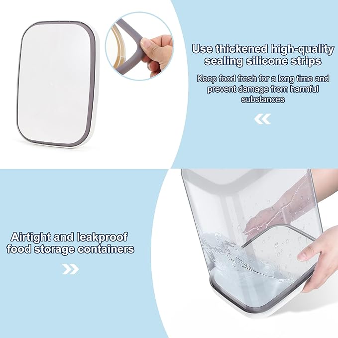 5-8 Lbs/6Qt Airtight Dog Cat Food Storage Container and Pet Storage Bin BPA-Free, PET Clear Stackable Dog Treat Containers Measuring Scoop Suitable for Dogs Food, Cats Food and Other Dry-2Pack