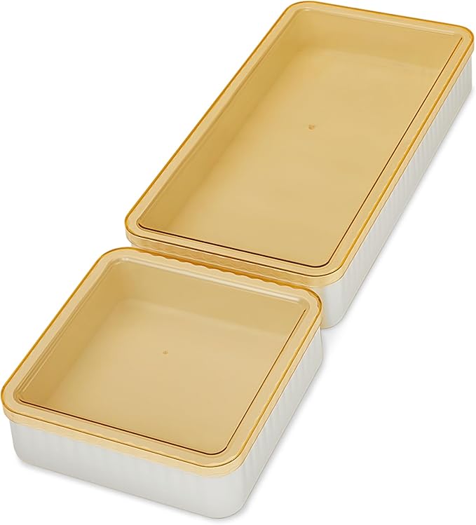 Cravings by Chrissy Teigen Nonstick Bakeware Set with 2 Silicone Trays and 2 Lids, Silicone Baking Sheet Pan, Baking Pan Dividers, Safe to use and Easy to Clean, Oven safe up to 450 °F