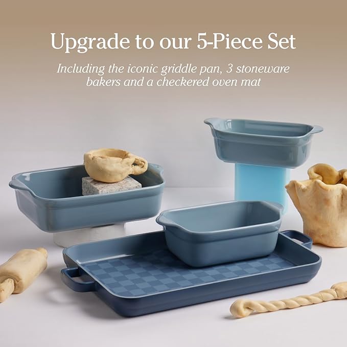 Our Place Mini Griddle Pan - 2 Quart Nonstick Ceramic Sheet Pan & Stovetop Griddle with Handles | Toxin-Free Cast Aluminum | Oven Safe up to 450°F | Blue Salt