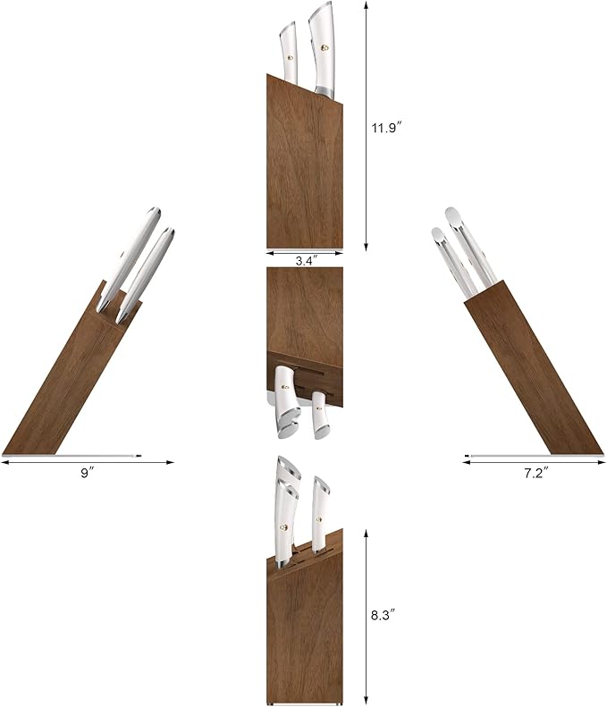 Cangshan ELBERT Series German Steel Forged 4-Piece HUA Knife Block Set, Acacia (White)
