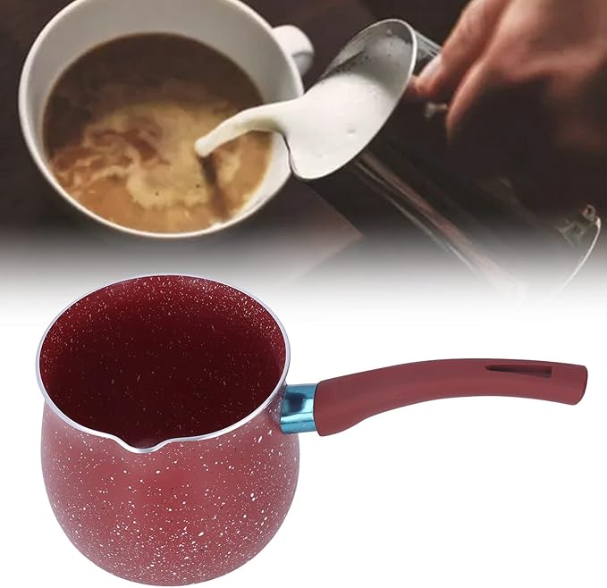 butter warmer Pan, Non Stick Milk Pan Mini Coffee Pot Saucepan Lightweight Kitchen Cooking Pot Aluminium Alloy Saucepan Cooking Pots Pot Stone Pot(red)