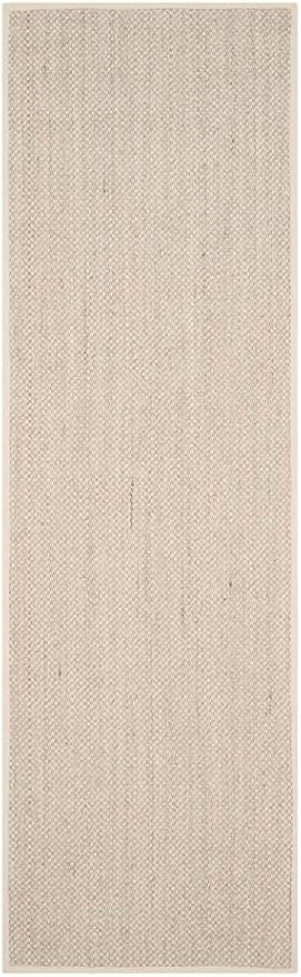 SAFAVIEH Natural Fiber Collection Area Rug - 2'6" x 4', Marble & Beige, Sisal, Woven Design with Border (NF143C)