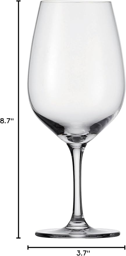 Fortessa Valore Break-Resistant, European Crystal Glass, Bordeaux, Mature Full Bodied Red Wine Glass, 20.6 Ounce, Set of 6