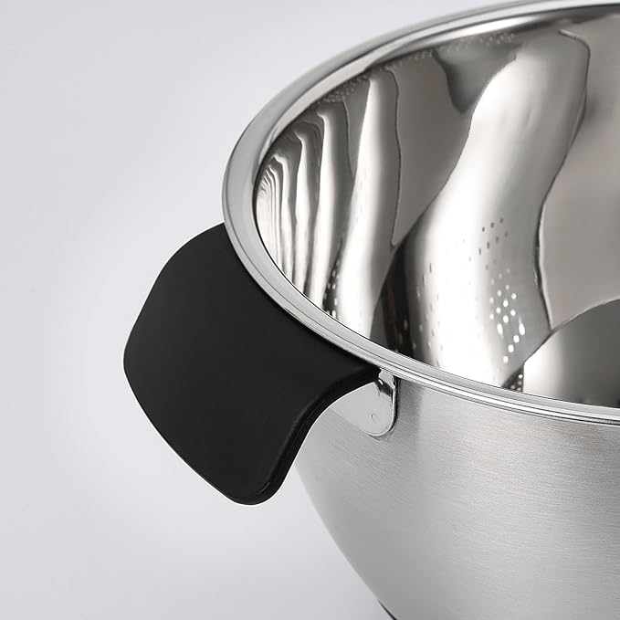 Rice Washing Bowl with Strainer Quinoa Washer Bowl, Stainless Steel Side Drainers Colander for Cleaning Fruits, Vegetables, and Beans - Versatile Kitchen Tool