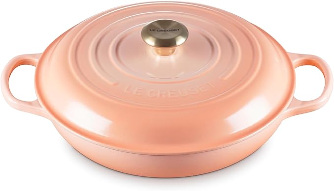 Le Creuset Enameled Cast Iron Signature Round Braiser, 3.5qt. Peche
