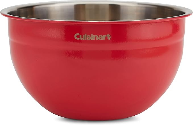 Cuisinart CTG-00-SMB Stainless Steel Mixing Bowls with Lids, Set of 3, Red