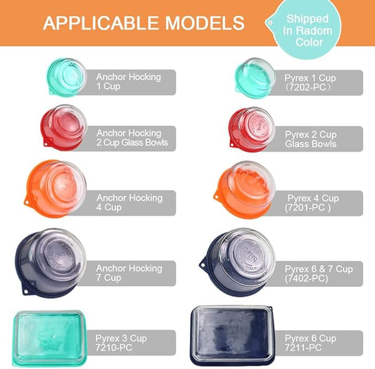 Sophico Silicone Storage Cover Lids Replacement for Anchor Hocking and Pyrex Glass Bowls (Container not Included) (MIX-9 PACK)