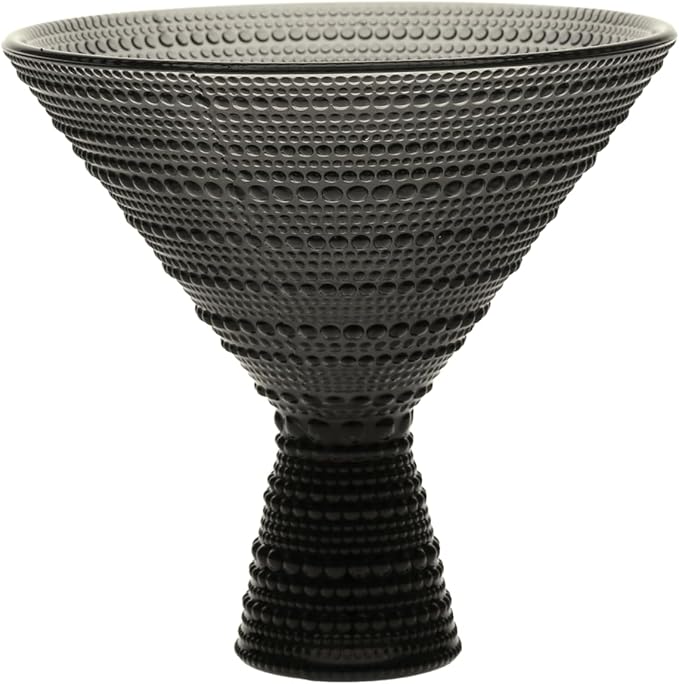 Fortessa Jupiter Beaded Hobnail Glass, 11.5 Ounce Martini Glass (Set of 4), Storm Gray