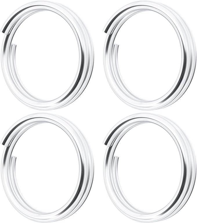 8pcs Jump Rings for Jewelry Making, 925 Sterling Silver Split Jump Ring, 4/5/6/8mm Double Loops Small Key Rings Open Connector Closures for Necklace Bracelets Jewelry Marking