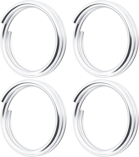 8pcs Jump Rings for Jewelry Making, 925 Sterling Silver Split Jump Ring, 4/5/6/8mm Double Loops Small Key Rings Open Connector Closures for Necklace Bracelets Jewelry Marking