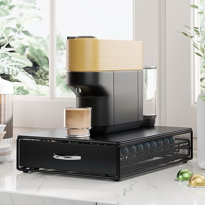 40 Coffee Pod Drawer, K Cup Holder，Coffee Capsule Storage Organizer，Black