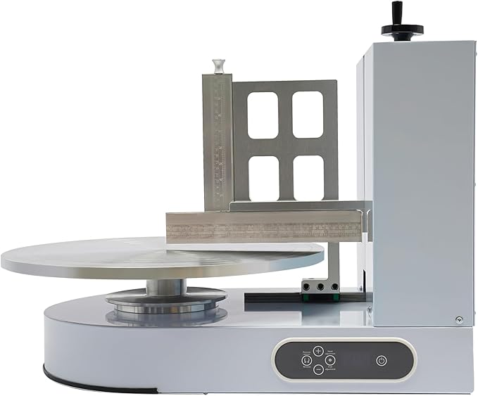 Automatic Cake Decorating Machine, Electronic Cream Coating Spreading Smooth Machine with Graduated Scraper 0-320RPM Rotating Speed,Cake Bread Spreader Machine for 4-16inch Cakes,White