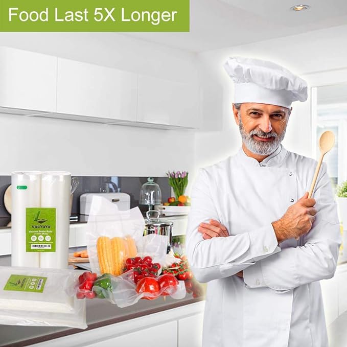 VacYaYa 100 Plus Gallon 4mil 11.5" x 18.5" Thick Vacuum Sealer Freezer Storage Machine Bags for Food,Vac Seal a Meal Bags with BPA Free and Commercial Grade Sous Vide Vaccume Seal Safe PreCut Bag