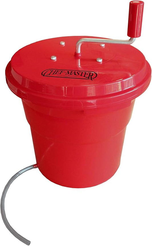 Chef Master Salad Spinner 5 Gallon Economy Salad Dryer, Large Capacity, Fits 5-6 Heads of Lettuce, Highly Durable Spinner Mechanism, Durable, 90008