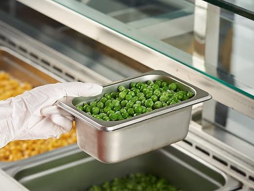 CURTA 6 Pack Anti-Jam Hotel Pans, 1/9 Size 2 1/2 Inch Deep, NSF Commercial 18/8 Stainless Steel Chafing Steam Table Pan, Catering Storage Metal Food Pan