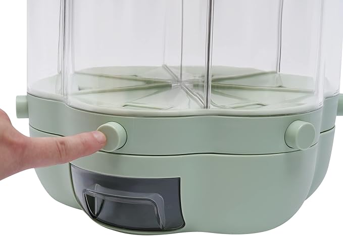 360° Rotatable Cereal Dispenser, One-Click Rice Output, Visible Round Multigrain Tank Cup Dry Rice Container Food Dispenser Sealed Grains Cans Grain Storage Tank for Storage Small Beans(Style 9)