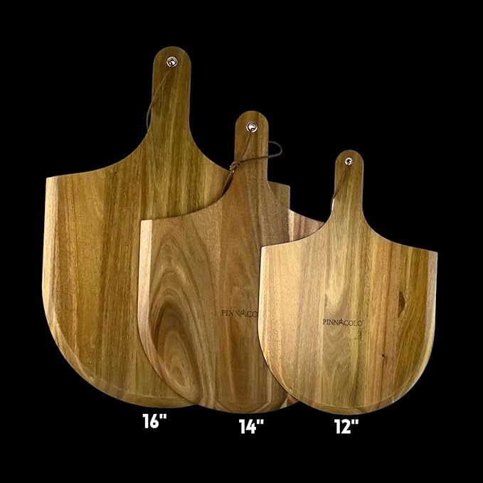 16 Inch Acacia Wooden Pizza Peel - Lightweight and Sturdy, Perfect for Homemade Pizza, Bread, and Pastries (Natural Wood Grain)