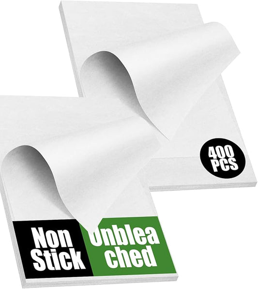 400 PCS Unbleached Parchment Paper Sheets for Baking 12x16 Inches, Non-Stick and Non-Toxic Pre-cut Parchment Sheets for Oven, Cooking, Grilling, Air Fryer and Steaming - Fit for Half Sheet Pans, White