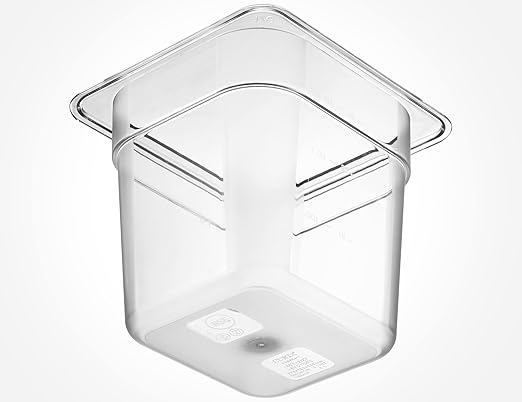 CURTA 6-Pack 1/6 Size 6" Deep NSF Polycarbonate Food Pans | Dishwasher & Freezer Safe Clear Container for Prep Tables, Buffet, Salad Bar, Commercial & Home Kitchen