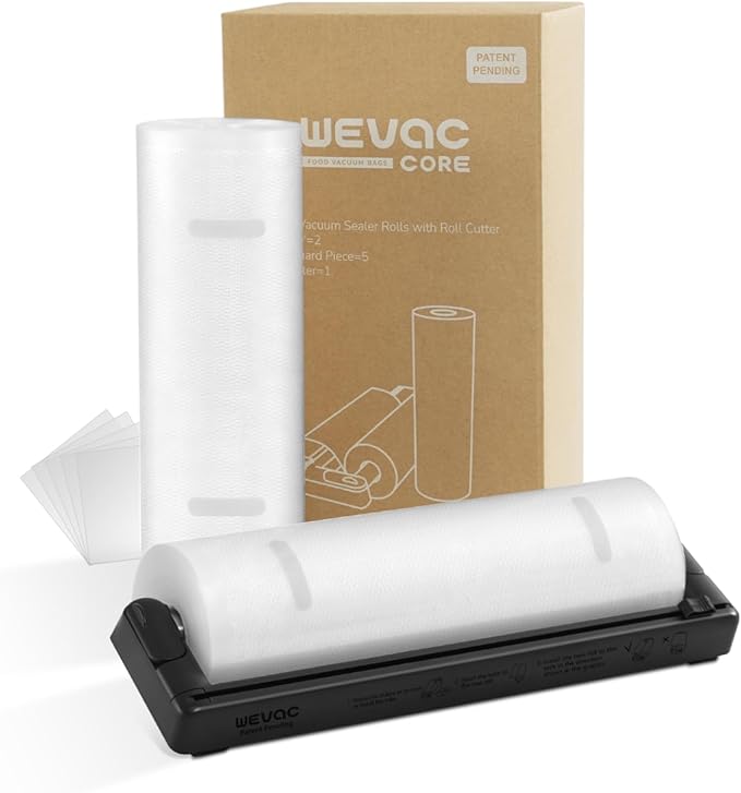 Wevac Vacuum Sealer Bags Rolls with Dispenser, 11"x50' (2 Pack) – Heavy Duty, Leakproof Food Storage for Sous Vide, Meal Prep & Freezer – Compatible with Food Saver