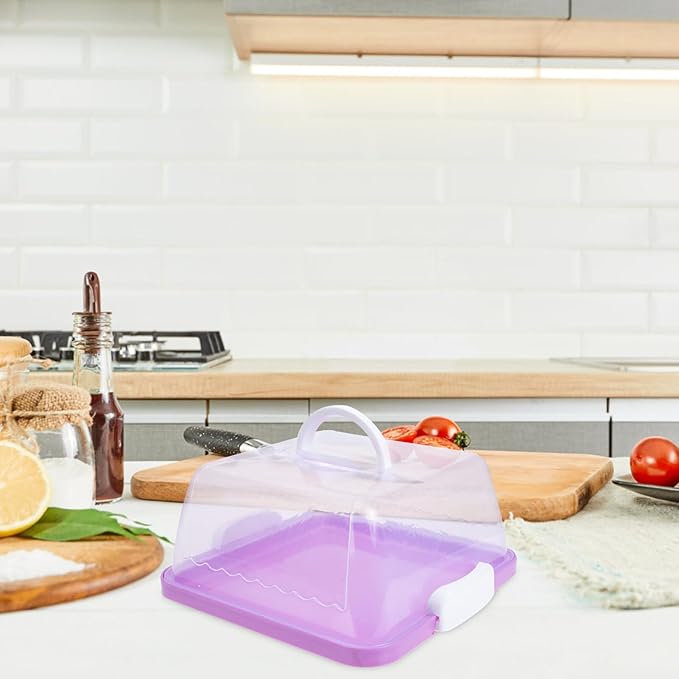 VICASKY Plastic Cake Carrier with Lid Convenient Transport Container for Birthday Cakes Outdoor Events and Parties Transparent Design Easy to Clean