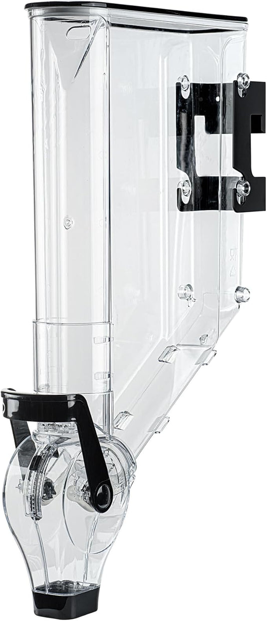 Restaurantware-Met Lux 3.4 Gallon Dry Food Dispenser, 1 Airtight Cereal Dispenser - Wall-Mounted, Single Control, 1 Black Plastic Grain Holder, For Snacks, Nuts, Or Coffee Beans
