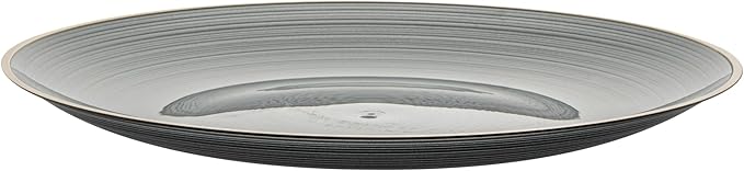 Restaurantware Plastic Plates 20 Pcs 10" Gold Rimmed Disposable Plates Heavy-Duty Black Translucent Rippled Plastic Dinner Servers for Party, Weddings, Salads, Desserts, and Appetizers