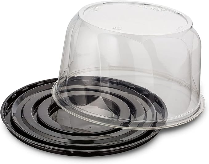 MT Products PET Plastic Round Cake Containers 6" - Plastic Bakery Boxes with Clear Lid (Pack of 5) - Made in the USA