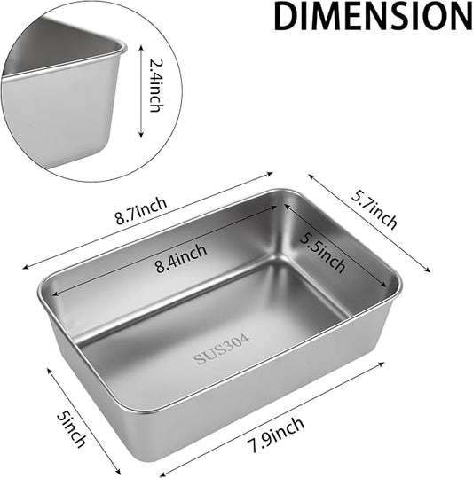 6PCS Stainless Steel Loaf Pan 8.5x5.5 Inch Banana Bread Pans for Homemade Breads Baking Pan for Oven Metal Meatloaf Pan Sandwich Bread Loaf Pans for Baking Bread Tin for Bakings Meat Loaf Cake