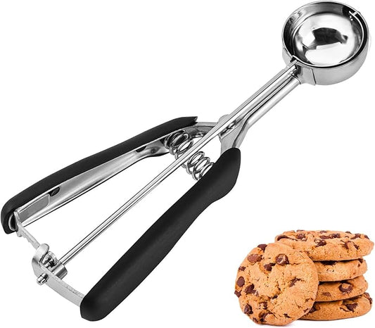 Small Cookie Scoop 1 Tbsp, Cookie Dough Scoop, 1 Tablespoon Cookie Scoops for Baking, Melon Baller, Comfortable Grip, Non-Slip, Smooth Release and Dishwasher Safe