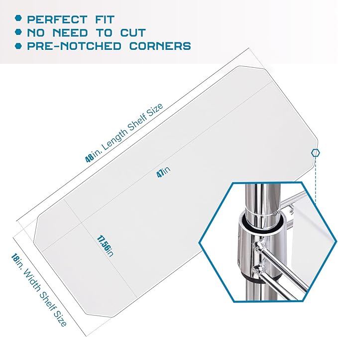 BRIAN & DANY Wire Shelf Liner 18" X 48", Heavy Duty Shelf Liners for Wire Shelving, Waterproof Protector Mats, Set of 5, Transparent
