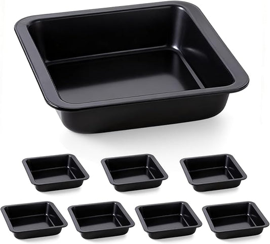 8 Pack Square Cake Pan, 8 Inch Non Stick Square Baking Pan for Cake Brownie Lasagna, Non-Toxic & Rust-resistant, Dishwasher Safe & Easy Clean, Send Goods from Local Warehouse
