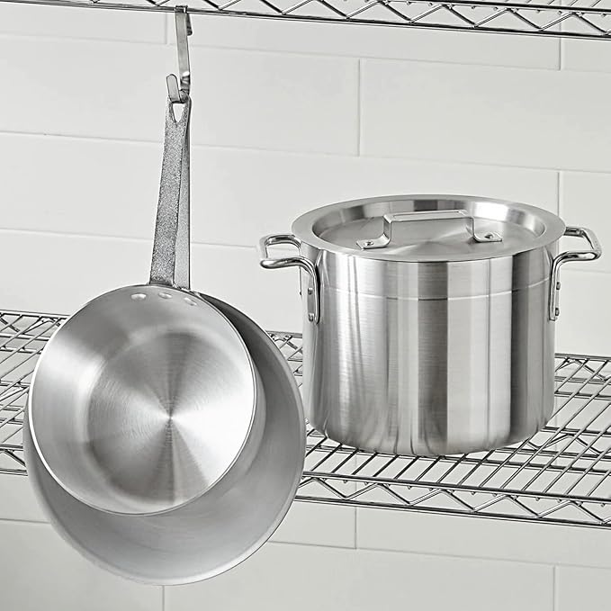 5-Piece Aluminum Cookware Set – Includes 2.75 Qt & 3.75 Qt Sauce Pans, 8 Qt Stock Pot with Cover, and 10" Fry Pan – Heavy-Duty Riveted Handles, Superior Heat Distribution (5-Piece Set)